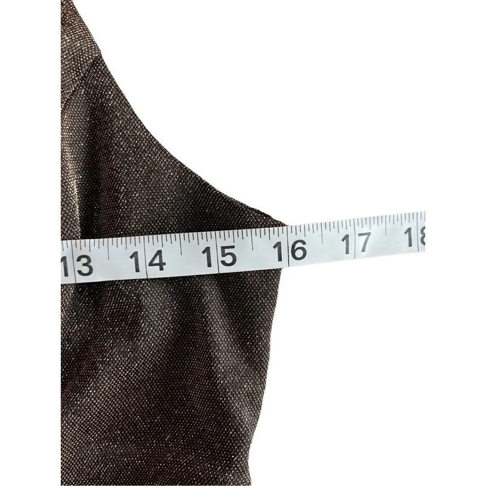 Vintage‎ 90s cache brown and gold shimmer maxi dress